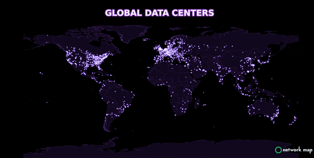 Network Datad Network Map for Data Center Site Selection: Power-First